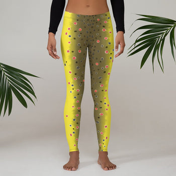Brown Trout Womens Leggings - High on the fly