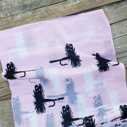 Adams Fly Camo Neck Gaiter up close in Pink - High on the fly Accessory