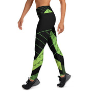 Graphic Mayfly Yoga Leggings (Green/Black) - High on the fly