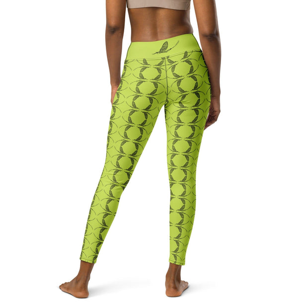 Mayfly Sweater Yoga Leggings (yellow-green) - High on the fly