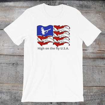 Fly Fish Flag unisex shirt - High on the fly Tees