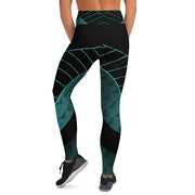 Graphic Mayfly Yoga Leggings (Blue-green) - High on the fly
