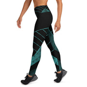 Graphic Mayfly Yoga Leggings (Blue-green) - High on the fly