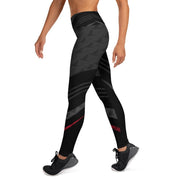 Graphic Mayfly Yoga Leggings (Grey/Black/Red) - High on the fly