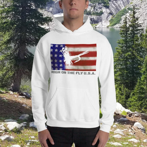 HIGH ON THE FLY U.S.A. Hooded Sweatshirt - High on the fly Apparel