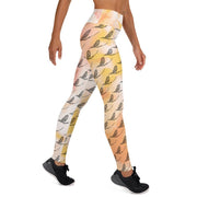 Mayfly Pattern Yoga Leggings - High on the fly