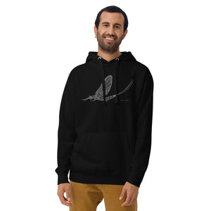 Mayfly (grey print) Warm Unisex hoodie