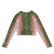 Rainbow Trout Recycled long-sleeve crop top - High on the fly Apparel