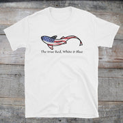 The true red, white & blue fish tee - High on the fly Tees